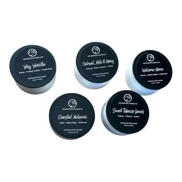 Milk house Candle Other - 5 Milkhouse Candle Company 1.5 ounce scented tins 5 different scents.